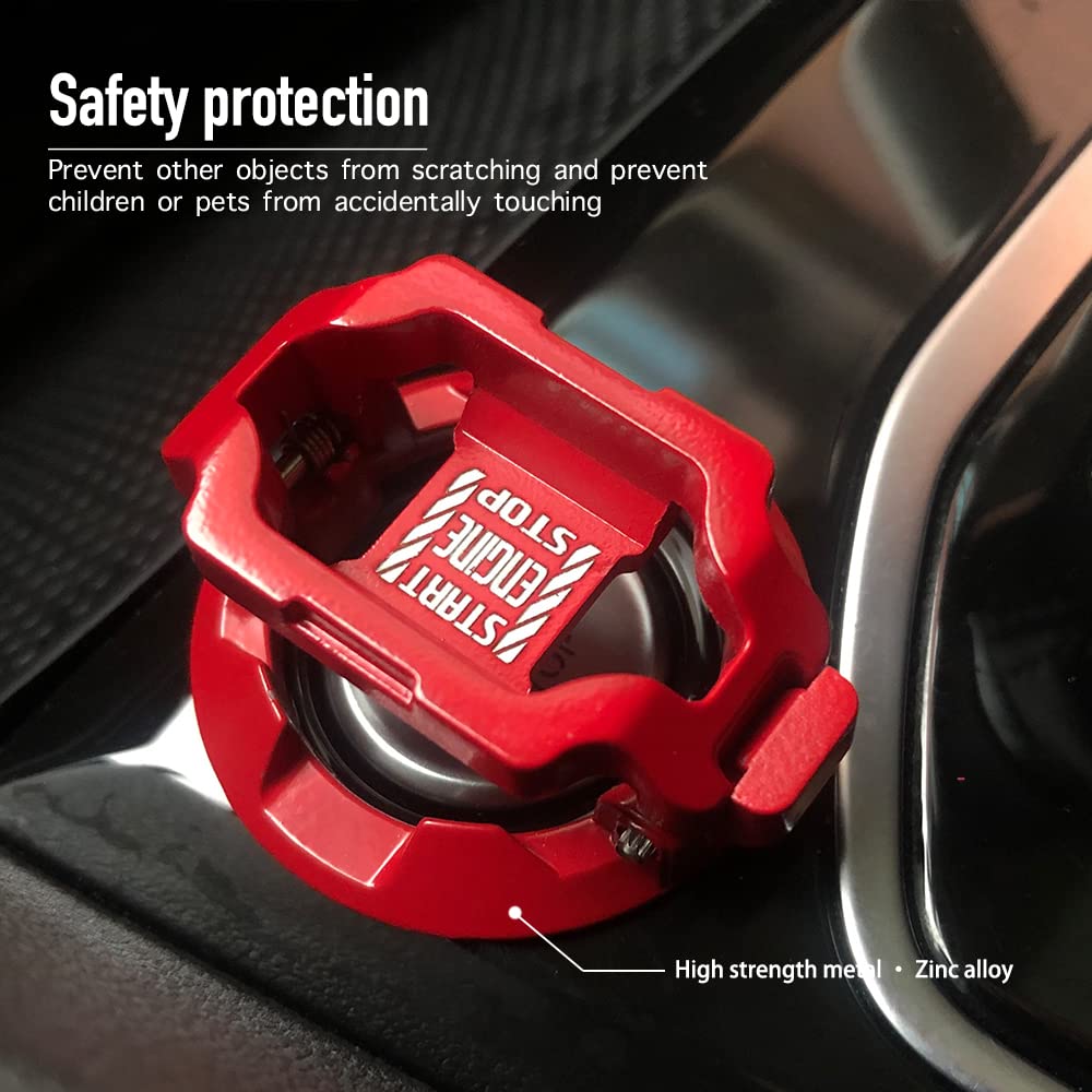 Car Start Stop Button Cover. Engine Start Stop Cover Protection. Compatible with Most Cars. Available in Red and Black. A Great Car Interior Accessories. - Clarissa Maxwell