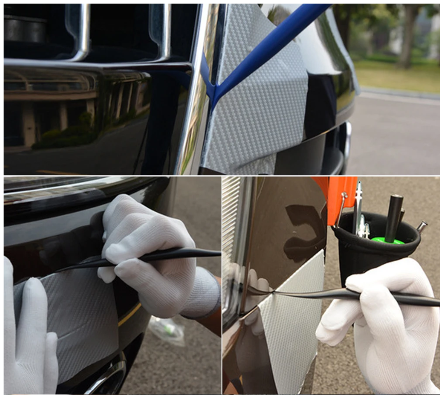 Vinyl Car Wrapping Flexible Micro Squeegee Curves Slot Tint Tool Set: 3-in-1 with Varying Hardness for Installing Vehicle Wraps and Auto Stickers - Clarissa Maxwell