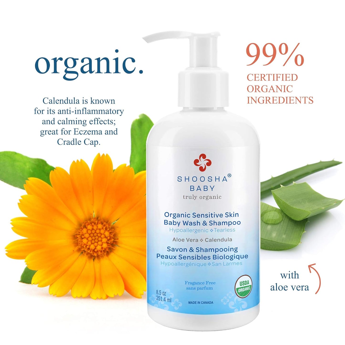 Shoosha USDA certified Organic Shampoo and Body Wash for babies and kids, Great for Sensitive Skin, All natural made from food grade ingredients, Fragrance and Tear Free, Hypoallergenic - Clarissa Maxwell 