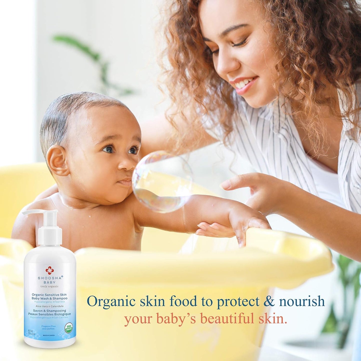Shoosha USDA certified Organic Shampoo and Body Wash for babies and kids, Great for Sensitive Skin, All natural made from food grade ingredients, Fragrance and Tear Free, Hypoallergenic - Clarissa Maxwell