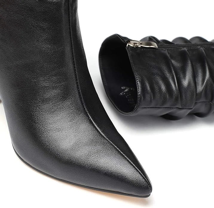 Vivianly Womens Pointed Toe Heel Boots Stiletto Heels Mid-Calf Boots Size 11 - Clarissa Maxwell