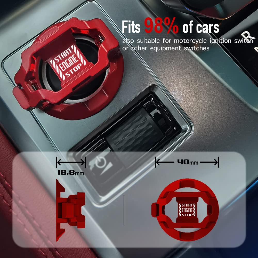 Car Start Stop Button Cover. Engine Start Stop Cover Protection. Compatible with Most Cars. Available in Red and Black. A Great Car Interior Accessories. - Clarissa Maxwell 