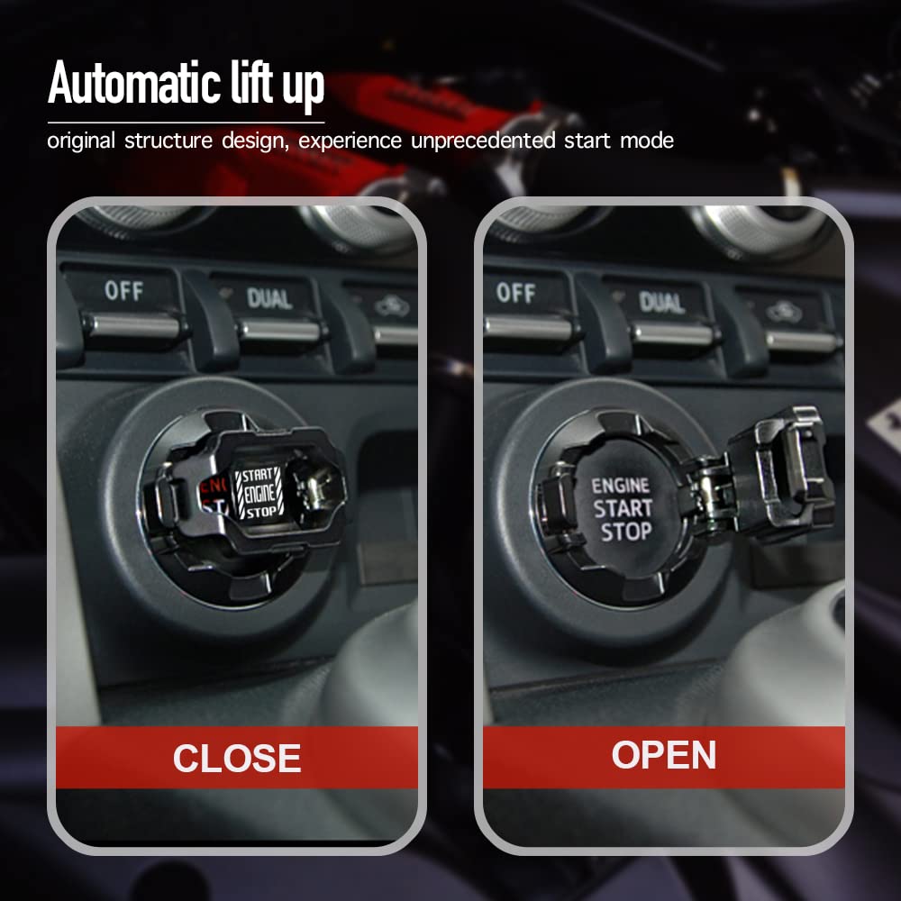 Car Start Stop Button Cover. Engine Start Stop Cover Protection. Compatible with Most Cars. Available in Red and Black. A Great Car Interior Accessories. - Clarissa Maxwell 