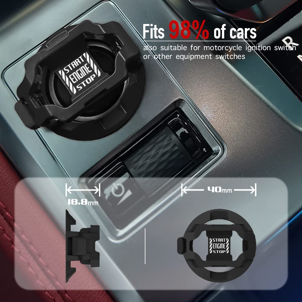 Car Start Stop Button Cover. Engine Start Stop Cover Protection. Compatible with Most Cars. Available in Red and Black. A Great Car Interior Accessories. - Clarissa Maxwell 