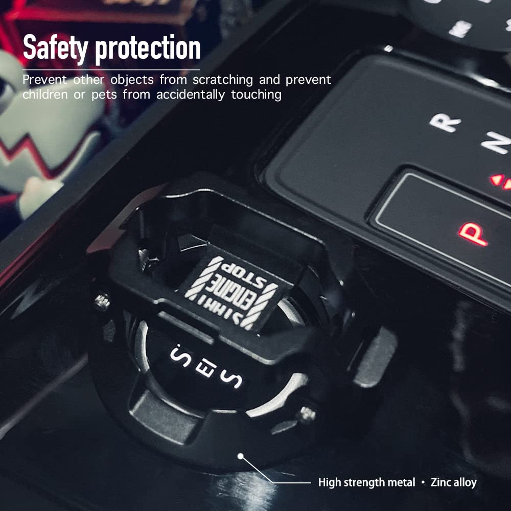 Car Start Stop Button Cover. Engine Start Stop Cover Protection. Compatible with Most Cars. Available in Red and Black. A Great Car Interior Accessories. - Clarissa Maxwell 