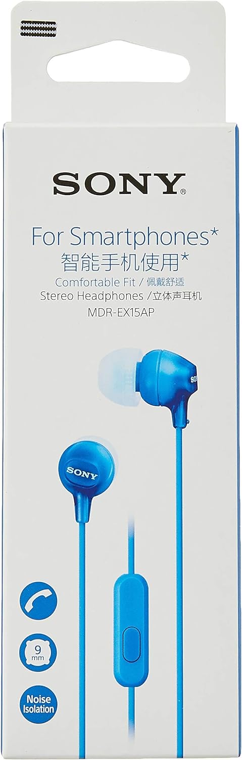 Sony MDREX15AP In-Ear Earbud Headphones with Mic, Blue - Clarissa Maxwell 