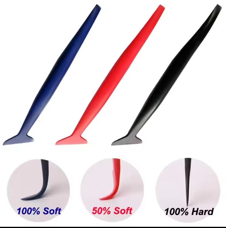 Vinyl Car Wrapping Flexible Micro Squeegee Curves Slot Tint Tool Set: 3-in-1 with Varying Hardness for Installing Vehicle Wraps and Auto Stickers - Clarissa Maxwell 